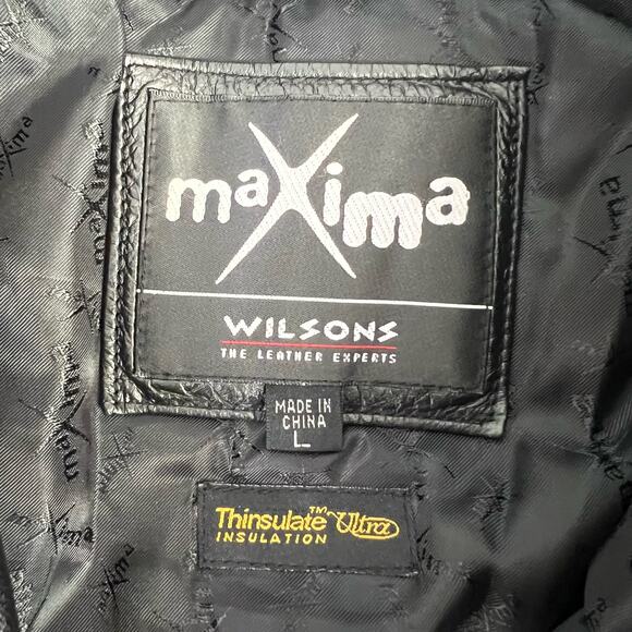 Wilsons Leather Maxima Black Large Thinsulate Belted Button Up Coat - Picture 6 of 10